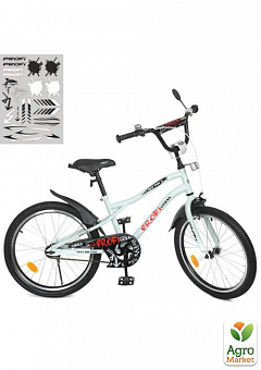 Велосипед детский PROF1 20д. Urban, SKD75,фонарь,звонок,зеркало,подножка,белый(мат) (Y20251-1)2