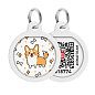 Адресник для собак и кошек металлический WAUDOG Smart ID с QR паспортом, рисунок "Корги", круг, Д 25 мм (0625-0212)