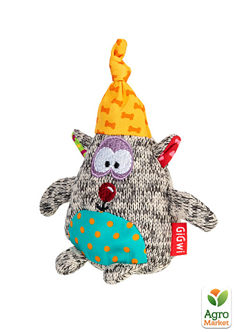 Іграшка для собак Ведмідь з пищалкою GiGwi Plush, текстиль, 10 см (75044)