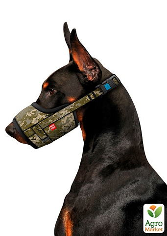 Намордник для собак WAUDOG Nylon, рисунок "Милитари", пластиковый фастекс, размер L, О 25-34 см (352-4026) - фото 2