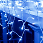 Гірлянда бахрома 3 * 0,70 м, прозорий шнур, 120 LED синя з перехідником (RV-46)