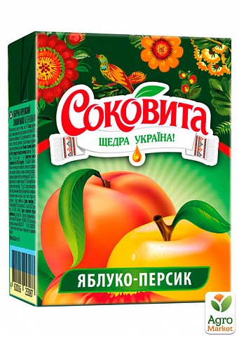 Соковый напиток яблочно-персиковый ТМ "Соковита" slim 0,2л упаковке 27 шт - фото 2
