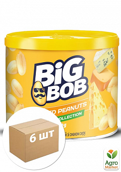 Арахис жареный соленый в банке со вкусом сыра 120 г ТМ "BIG BOB" упаковка 6 шт1