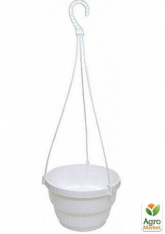 Вазон подвесной "Белый Doniczka" высота 12.5см, диаметр 20см