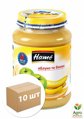 Пюре фруктове яблуко і банан Hame, 190г уп 10 шт