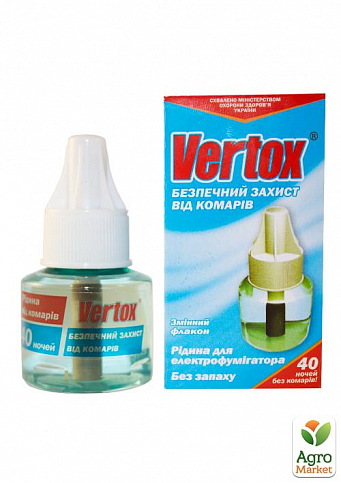 Рідина для фумігатора від комарів "Vertox" на 40 ночей