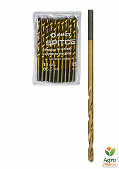 Сверло по металлу HSS, с титановым покрытием, 2,5мм, 10шт TM "Spitce" 20-2152