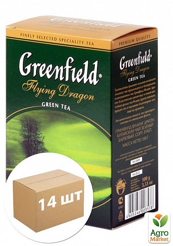 Чай "Гринфилд" 100 г Летящий Дракон (зеленый) упаковка 14шт