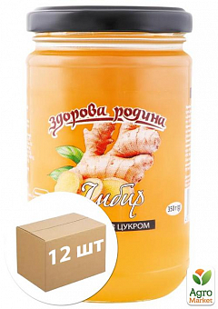 Джем имбирь измельченный с сахаром (стекло) ТМ "Здоровая семья" 350г упаковка 12 шт2