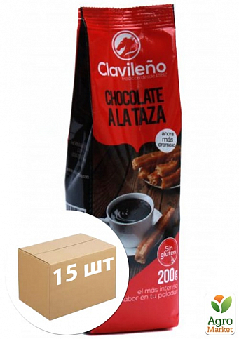 Гарячий шоколад ТМ"Clavileno" 200г без глютена (Испания) упаковка 15шт 