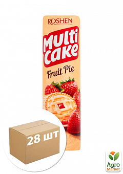 Печиво-сендвіч (полуниця) ККФ ТМ "Multicake" 195г упаковка 28шт1