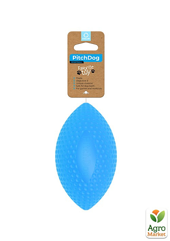 Игровой мяч для апортировки PitchDog, диаметр 9см голубой (62412) - фото 3