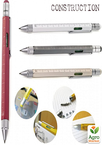 Шариковая многозадачная ручка Troika Construction со стилусом, линейкой, отверткой и уровнем, голубой (PIP20/MB) - фото 2