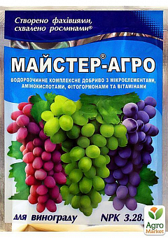 Мінеральне добриво для винограду "Майстер-Агро" NPK 3.28.28 ТМ "Valagro" 25г1