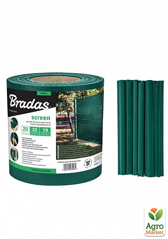 Стрічка для паркану 19см x 35м, 450г/м², зелена,  Bradas TOB4501935GRL