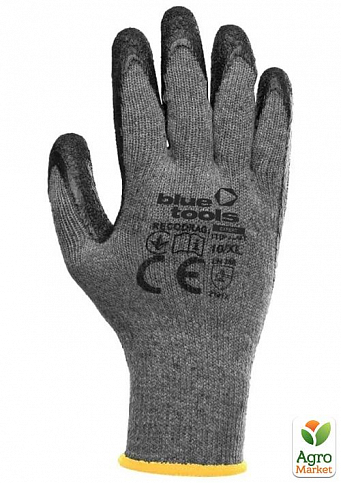 Робочі рукавиці з латексним покриттям BLUETOOLS Recodrag (12 пар, XL) (220-2201-10)