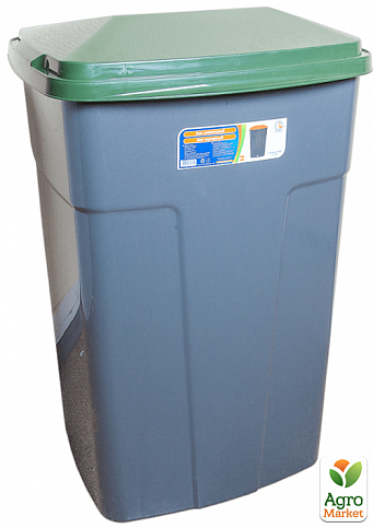 Бак мусорный 90л зелено-серый (3326)