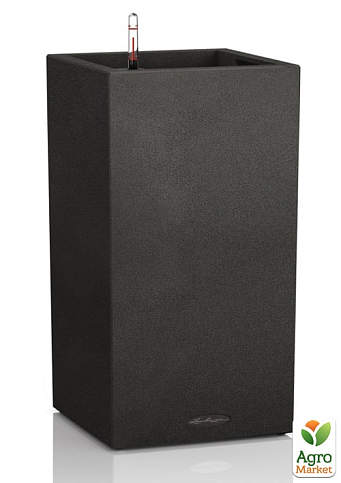 Розумний вазон з автополивом Lechuza Canto Stone High 30 графітово-чорний (13602)