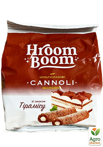 Трубочки Каннолі зі смаком тірамісу TM "Hroom Boom" 150 г упаковка 14 шт - фото 2