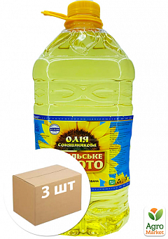 Олія соняшникова рафінована "Подільське золото" 5 л упаковка 3шт1