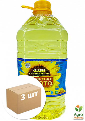 Олія соняшникова рафінована "Подільське золото" 5 л упаковка 3шт