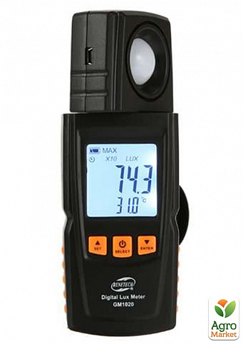 Измеритель уровня освещенности (Люксметр)+термометр, USB  BENETECH GM1020 - фото 2