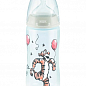 Пляшечка DISWIN пластик 300 мл NUK / соска силіконова 0-6 місяців Тигр бежевий