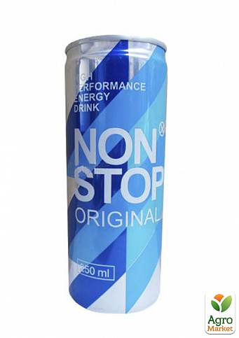 Безалкогольний енергетичний напій Non Stop Energy Original 0.25 л упаковка 12шт - фото 2