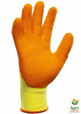 Рукавиці трикотажні з латексним покриттям КВІТКА Recodrag (10" / XL, оранжеві) (110-1202-10-IND) - фото 2