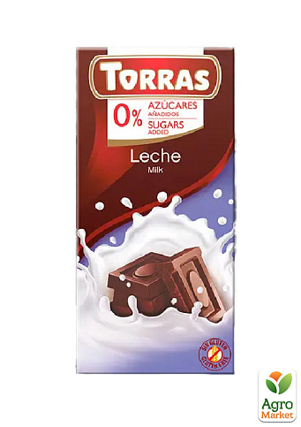 Молочний шоколад без цукру ТМ "Torras" 75 г