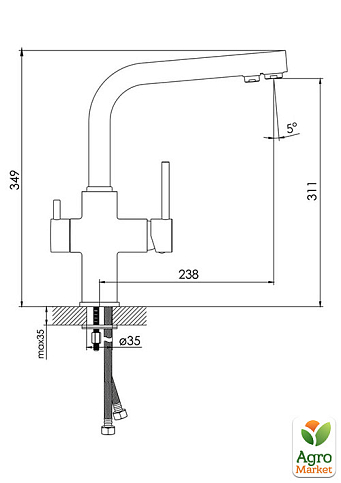 Змішувач для кухні із підключенням фільтрованої води IMPRESE DAICY 55009B-F, чорний - фото 2