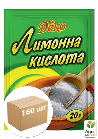 Лимонная кислота ТМ "Деко" 20г упаковка 160шт