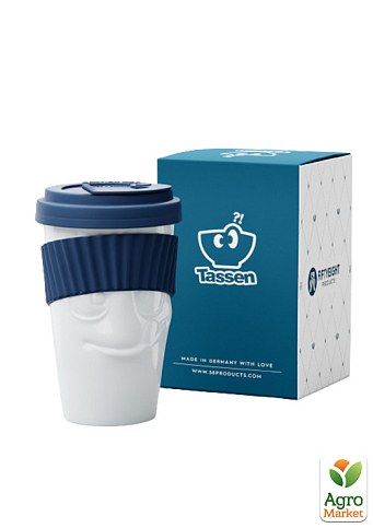 Чашка з кришкою Tassen "Смакота", (400 мл), порцеляна, синій (TASS29004) - фото 2