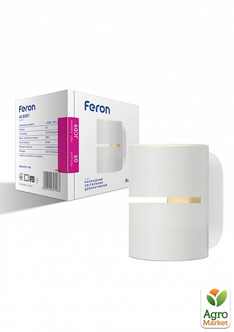 Настінний накладний світильник Feron AL8001 білий