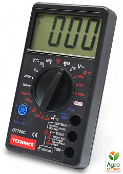 Мультиметр цифровий DT700C, 8 функцій + зумер TM "Technics" 46-8212
