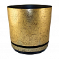 Вазон декоративный "Мрамор золотой" TM "Plastidea" высота 12см, диаметр 12см