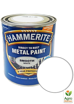 Краска Hammerite Полуматовая эмаль по ржавчине белая 0,25 л1