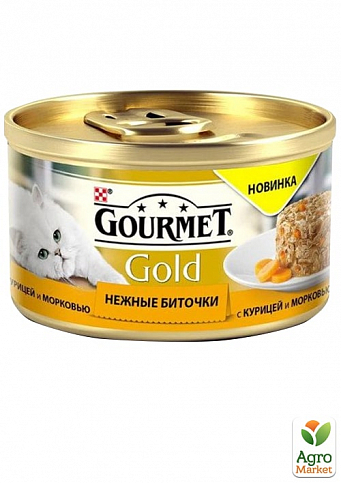 Корм для кошек Gourmet Gold нежные биточки (с курицей) ТМ "Purina One" 85 г