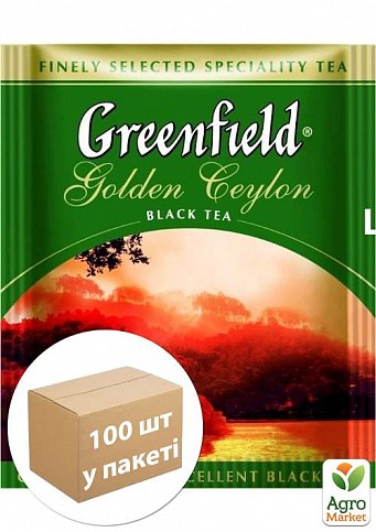 Чай Голден цейлон (пакет) ТМ "Greenfield" 100 пакетиков по 2г упаковка 12шт