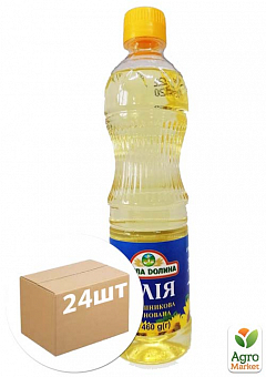 Масло подсолнечное "Світла Долина" 0,5л/450г (рафинированное) упаковка 24шт2