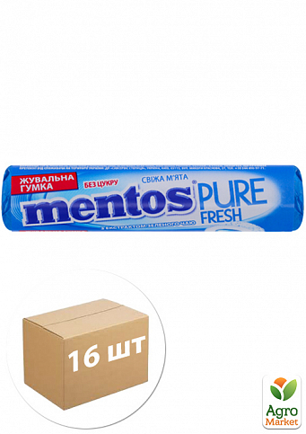 Гумка жувальна Pure fresh roll М'ята ТМ "Ментос" 15,75г упаковка 16 шт