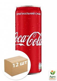 Газированный напиток (железная банка) ТМ "Coca-Cola" 0,33л упаковка 12шт2