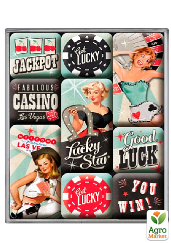Набор из 9 магнитов "Get Lucky" Nostalgic Art (83063)