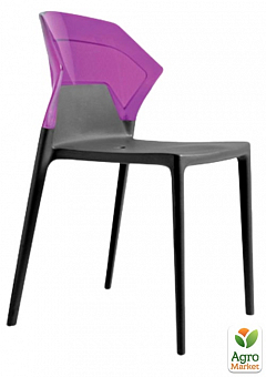 Стул Papatya Ego-S антрацит сиденье, верх прозрачно-пурпурный (2512)2