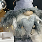 Скандинавский Новогодний Гном в ушанке с коробочкой серый H=75 см (Y-185) цена