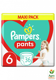 PAMPERS Дитячі одноразові підгузки-трусики Pants Розмір 6 Giant (15+ кг) Максі Упаковка 36 шт2