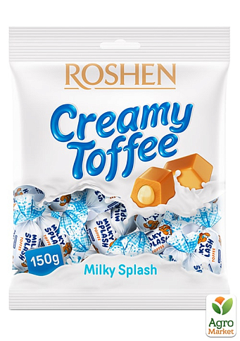 Карамель Milky splash із молочною начинкою ТМ "Roshen" 150г