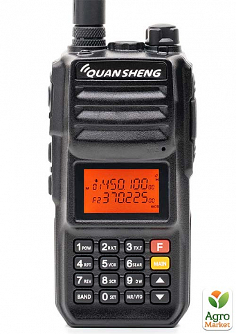 Рация профессиональная Quansheng TG-UV2 PLUS,UHF/VHF, 10 Ватт, батарея 4000 мАч +Тангента Quansheng QS-4 + Ремешок на шею Mirkit (7928) - фото 3