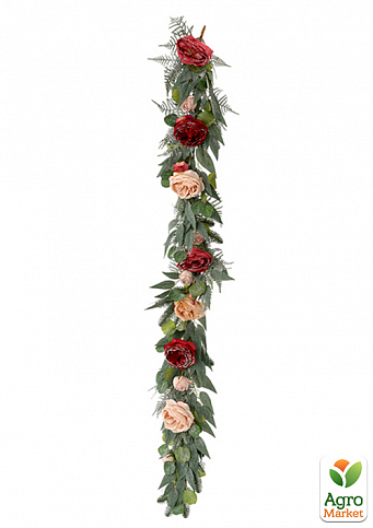 Рождественская Гирлянда С Морозной Розой 150См (675-034)