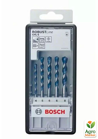 Bosch Набір сведрл 4,5,6,6,8 мм CYL-5 (5 шт)